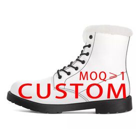 Dropshipping MOQ 1 Pair OEM Custom Shoes 3D Printing Customized LOGO Women Winter Boots High Top Casual Plush Men's Boots