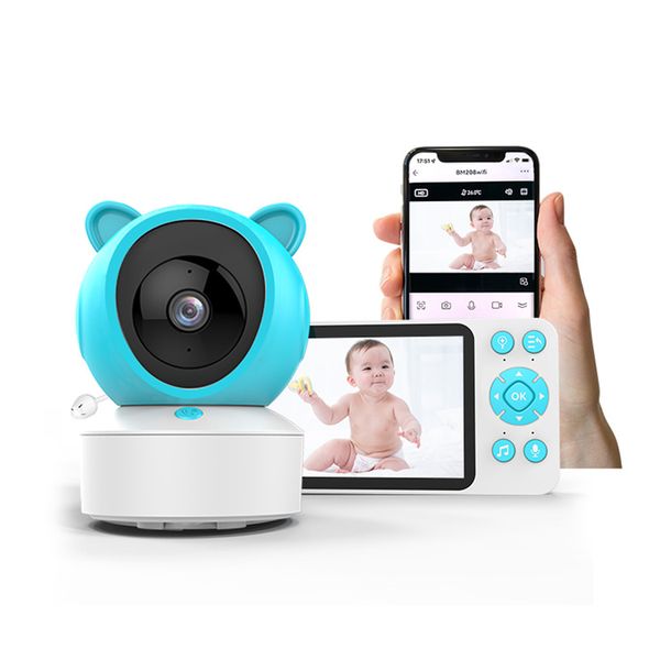 5 inch Lcd Screen Tuya Cry Detect Baby Phone Wireless Two Way Audio Lullaby 1080P Wifi Camera Video Baby Monitor With Tuya App