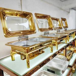 GourmetGold Adjustable Chafing Dish-RoyalFeast Elegant Chafing Dish with Lid