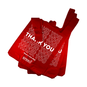 Wholesale T-Shirt Vest Carrier Bag Red PE Shopping Bag Customized printing Plastic Bag