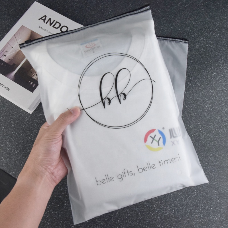 Guangzhou Sanxing Packing & Printing Co., Ltd. Custom Clear Poly Plastic Bag With Zip Lock Clothes Packaging Frosted Plastic Ziplock Bag For Garment