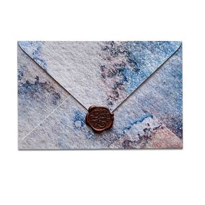 special motley vintage luxury fancy unique paper 11x16cm envelope with wax seal