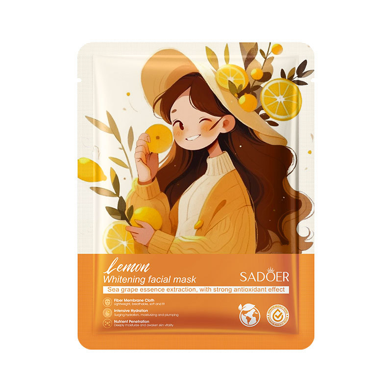Guangzhou Leyoskin Cosmetics Co., Ltd. Lemon Facial Mask Private Label Beauty Moisturizing Nourishing Whitening Skin Care Facial Face Sheet Mask