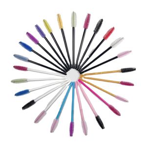 White Handle Disposable Makeup Eyelash Mascara Applicator Spoolie