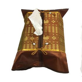 Tissue Box Cover Holder Elephant  Designs Luxury Gift and Souvenir Thai silk handmade