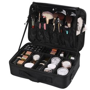 Professional Double-Layer Large-Capacity Portable Makeup Storage Case Fashionable Removable Compartment Beauty Tool Organizer
