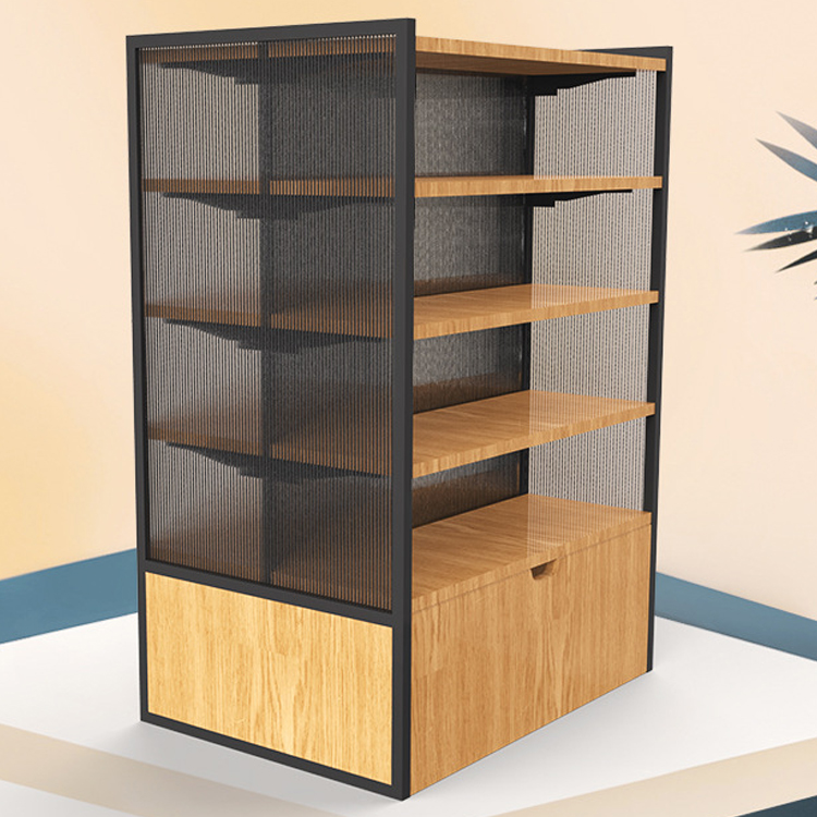 Professional Custom Wooden Cosmetic Display Shelves Wooden Rack Shelf Display