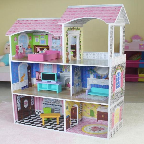 China Factory Cheap Handmade Kids Miniature DIY Doll House Toys