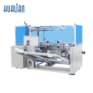 CXJ-4540D HUALIAN automatic carton erector seal box bottom case carton erector machine with bottom taping