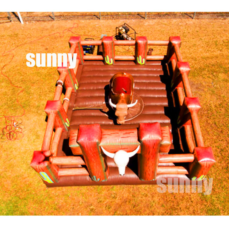 Sunny Inflatable Amusement Park Co., Ltd. Large Outdoor Inflatable Trampoline Carnival Adult Kids Courage Bullfighting Games Competition Rental