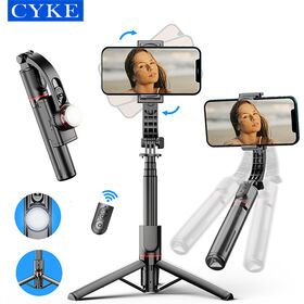 CYKE Foldable Stabilizer Gimbal Tripod Selfie Stick Light Bluetooth Remote Rotation Umbrella Tripod Shooting With App L19s
