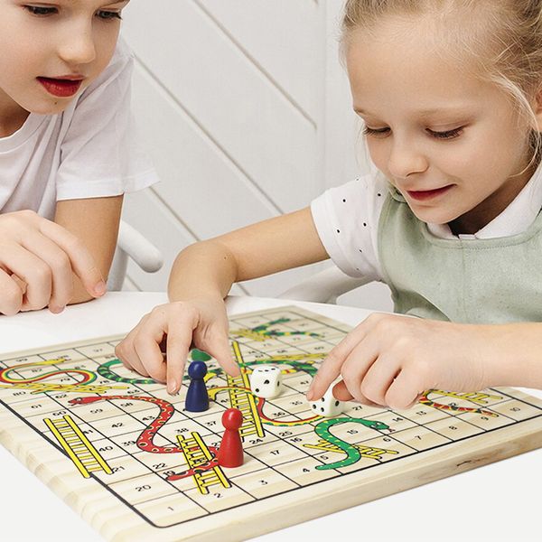 Ningbo Royal High Quality Custom Wooden Classic Snakes & ladders Board Game