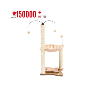 Hot Selling 150000 Pcs Per Year Cat Condo Tree Tower Sisal Scratching Post With Hammock Bed