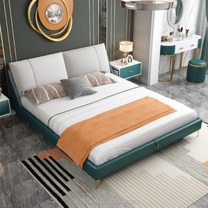 Custom Modern Luxury Soft Bed Leather With High Headboard Bed_room_furnitures Cheap King Size Bedroom Sets