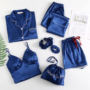 Sexy Women's Sleepwear Designer Pajamas Wear 7 Piece Set Custom Velvet Pajama for Women Sleepwear Set