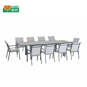 Wholesale Manufacturer 11 Pcs Alum Dining Set Outdoor Furniture For Garden