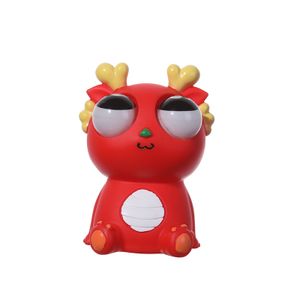cartoon animal  Explosion eye Dragon Stress Relief Toys Dinosaur Decompression Toy PVC Material Pinch Music Squeeze Eyes