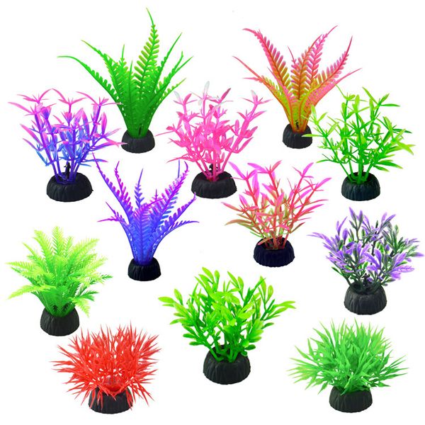 Aquarium Accessories Ornaments Fish Tank Landscaping Plastic Simulation Coconut Tree Plants