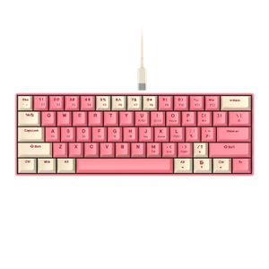 Portable 60% Mechanical Keyboard LED Backlit 61 Keys Wired Laptop Office Keyboard Brown Red Blue Switch Pink Gaming Keyboards