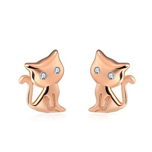 High Quality Jewelry 925 Sterling Silver Earrings Hypoallergenic Cute Cat  Stud Earrings for Women