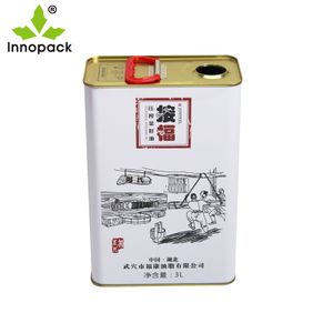 wholesale custom empty tinplate can 3l virgin edible oil tin can food grade metal oil Packaging tin for olive oil