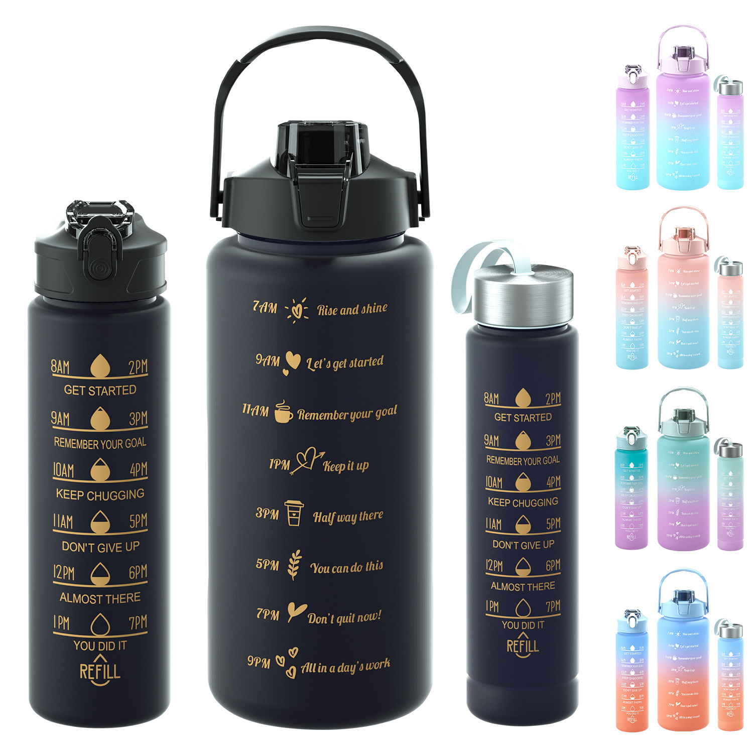 Henan Daihan Trade Co., Ltd. 2L plastic motivational water bottles with time marker sports bottle gym 10000ml 32oz