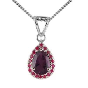 New fashion fine jewelry custom natural stone 925 sterling silver amethyst pink topaz two stone pendant necklace jewelry