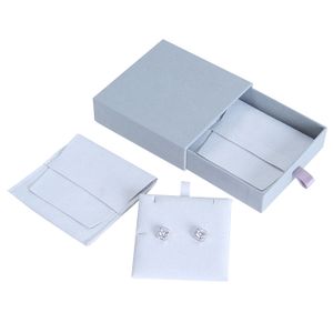 Custom Logo Ring Earring Necklace Packaging Suede Microfiber Jewelry box with Bag Pouch