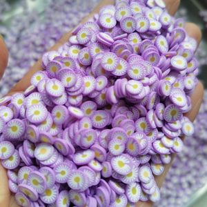 1kg DIY Craft Slime Sprinkles Flower Clay Slices Purple Daisy Bellis Perennis Polymer Clay Sprinkles