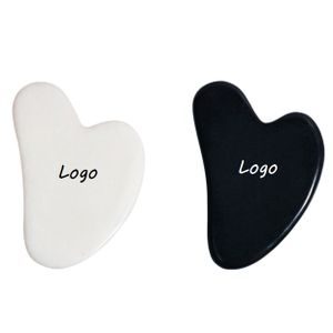 Free logo face massager Natural Xiuyan white black jade gua sha stone guasha face eye facial body care