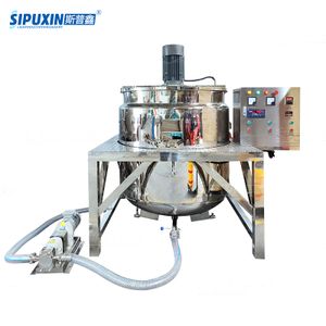 Electric Heating Liquid Soap Making Machine Vertical Disperse Tank For Cosmetic With Rotary Pump Discharge