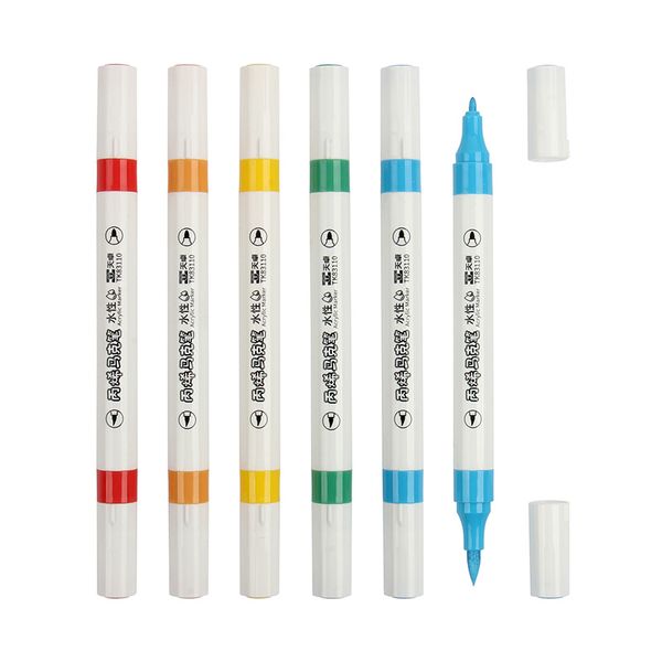 12/ 24/36 Colors double head  Paint Acrylic Markers  Bullet Tip Drawing Art Markers Acrylic Waterborne Ink