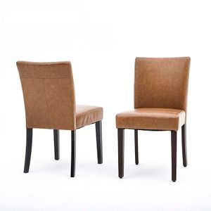 Dining Chairs Modern Luxury Brown Backrest Leather Dining Chairs For Dining Table