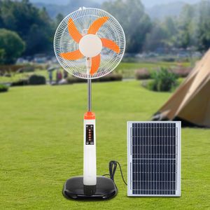 Hot Selling Household Rechargeable 16Inch Floor Standing Solar Powered Electric Fan With Lights