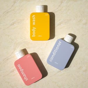 Hot Sale 150ml PET face care cleanser bottle 180ml square hand lotion pump bottle with flip cap for cosmetic bottle set