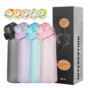 custom color logo 650ml air fruit flavor up  PC water bottle with flavor pod