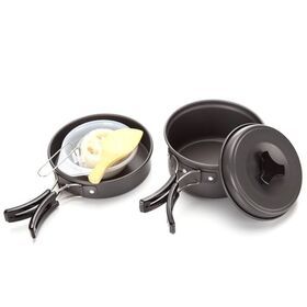 M143 Camping Travel Cookware Kit Lightweight Easy Carrying Combination Gas Fire Pot Pan Lid Multi-function Outdoor Cooking Set