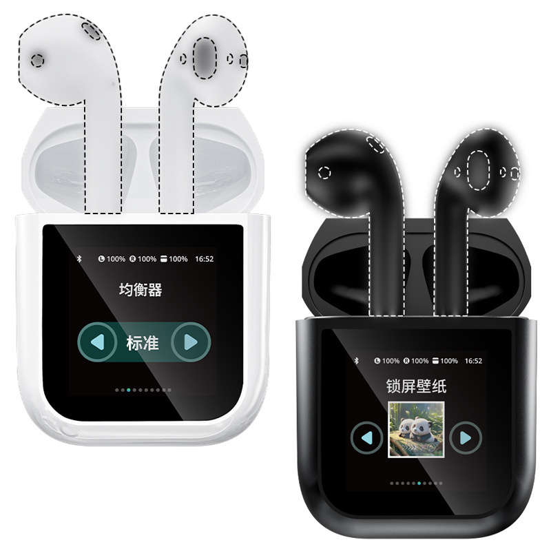 2024 A14pro Touch Screen Wireless Earbuds New A14 Pro Noise Reduction Headphones LED Smart Color Screen TWS Headset for Amazon