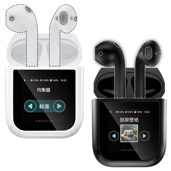2024 A14pro Touch Screen Wireless Earbuds New A14 Pro Noise Reduction Headphones LED Smart Color Screen TWS Headset for Amazon