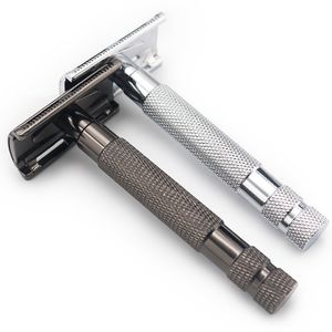 Custom Logo Private Label Wholesale Aluminum Handle Double Edge Safety Razor for Men's Wet Grooming