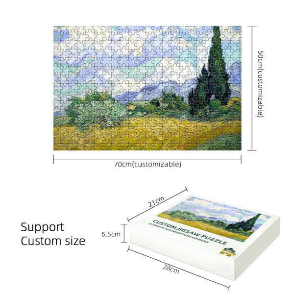 Custom 100 500 1000 Pieces Paper Educational  Adult Game Puzzle Manufacturer Jigsaw Puzzle