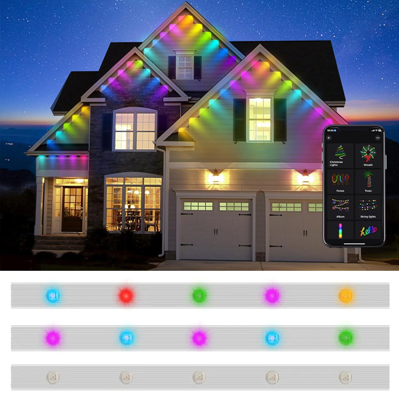 Ip68 Waterproof Outdoor Holiday Lights Programmable Aluminum Channel For Rgbw Led Point Light