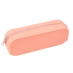 Wholesale Silicone Large Capacity Multicolour Simple Pencil Case School Office Stationery Soft Zipper Pouches Bag