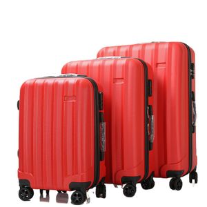 Unisex 3-Piece Trolley Hard Shell Suitcase Set Factory Wholesale ABS Carry-On Spinner Caster Luggage for Travel