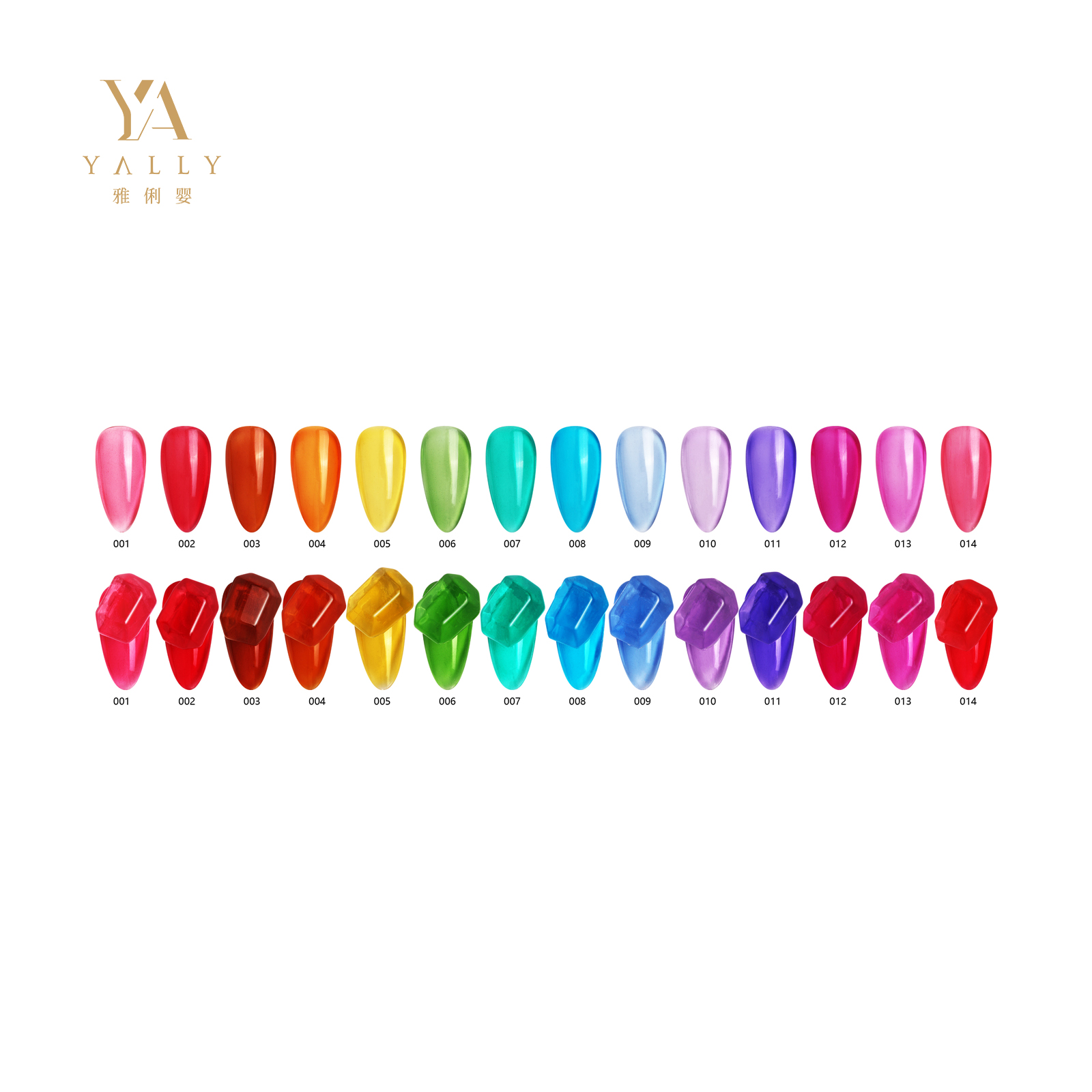 Crystal glass gel semi-transparent 14 jelly colors UV gel polish for Nail Art Design