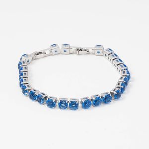 2024 hot selling blue zircon bangles silver plated bracelet for women