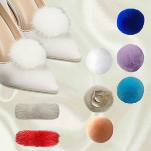 Ladies Pom Pom Shoe Clips Detachable Metal Shoe Buckle Custom Shoe Decoration Accessories