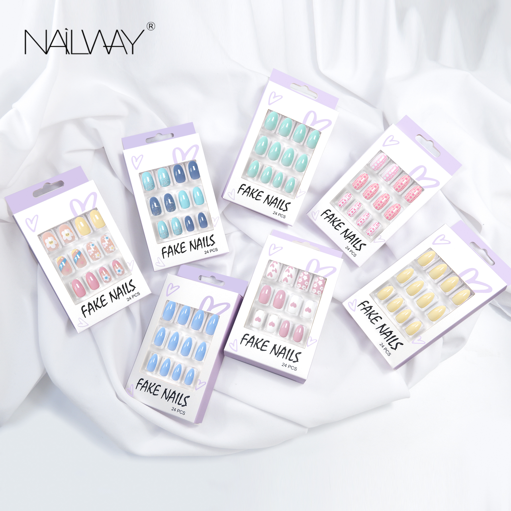 Nailway New Design Wholesale Softgel Artificial Nail Supplies Stick On Nails Private Label Press On Gel Nails