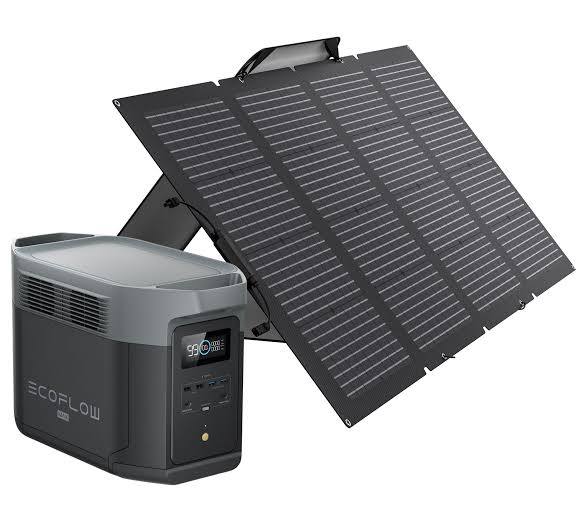 KEELS HARDWARE EcoFlowss EFDELTA2Max-AU+EFSOLAR160W 12V 2400W - 2048WH DELTAs 2 Max Portable Power Station & 160W Solar Charging Panel