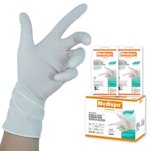 Surgical gloves latex powder free medical sterile antimicrobial gloves for hospital